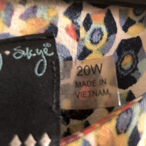 Gabby Skye Multicolor Geometric Abstract Sleeveless Midi Dress Plus Size 20W - Picture 9 of 9